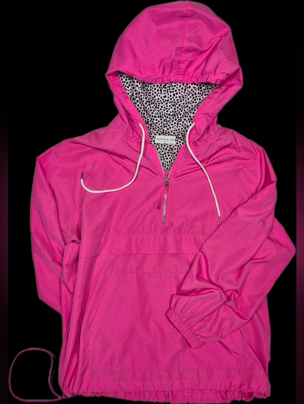 Pepper + Zoe Hot Pink Hooded Windbreaker Jacket